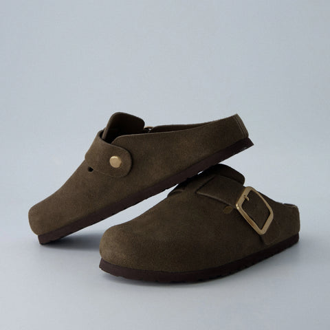 Rusty Leather Clogs