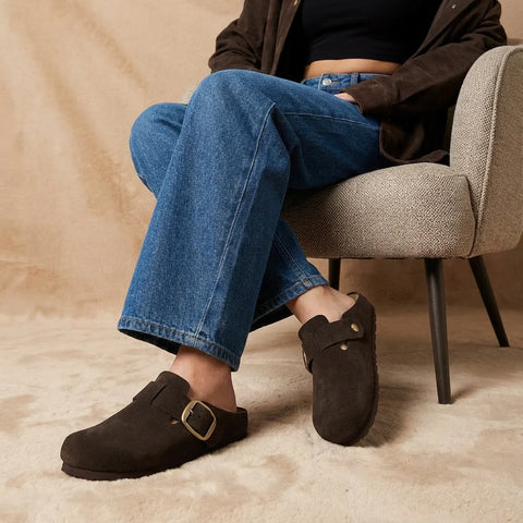 Rusty Leather Clogs
