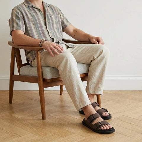 Alpha Genuine Leather Mens Sandals