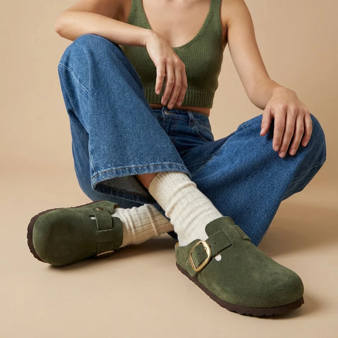 Rusty Leather Clogs
