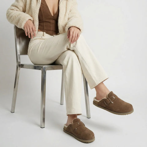 Blain Fur Genuine Suede Clogs