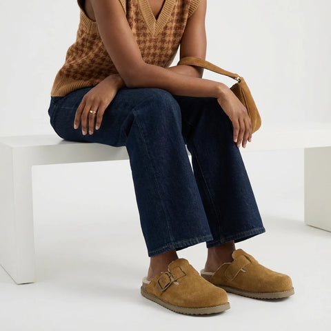 Blain Fur Genuine Suede Clogs