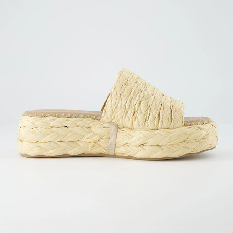 Core Raffia Platform Sandal